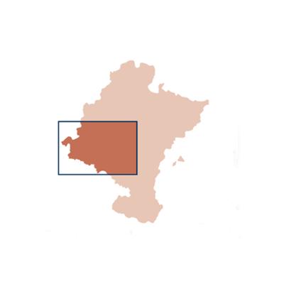 Mapa de Navarra destacando Tierra Estella